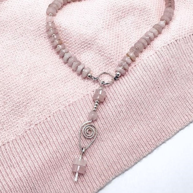 Heart and Soul Collection - Y-Necklace with Rose Quartz
