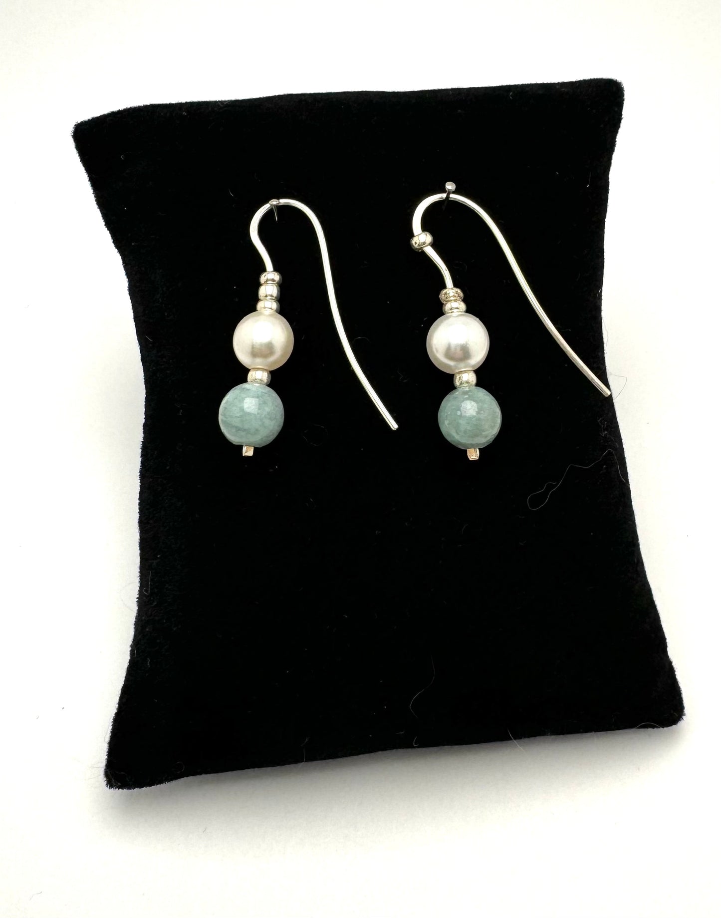 Urban Beachcomber Collection - Drop Earring with Pearl and Aquamarine