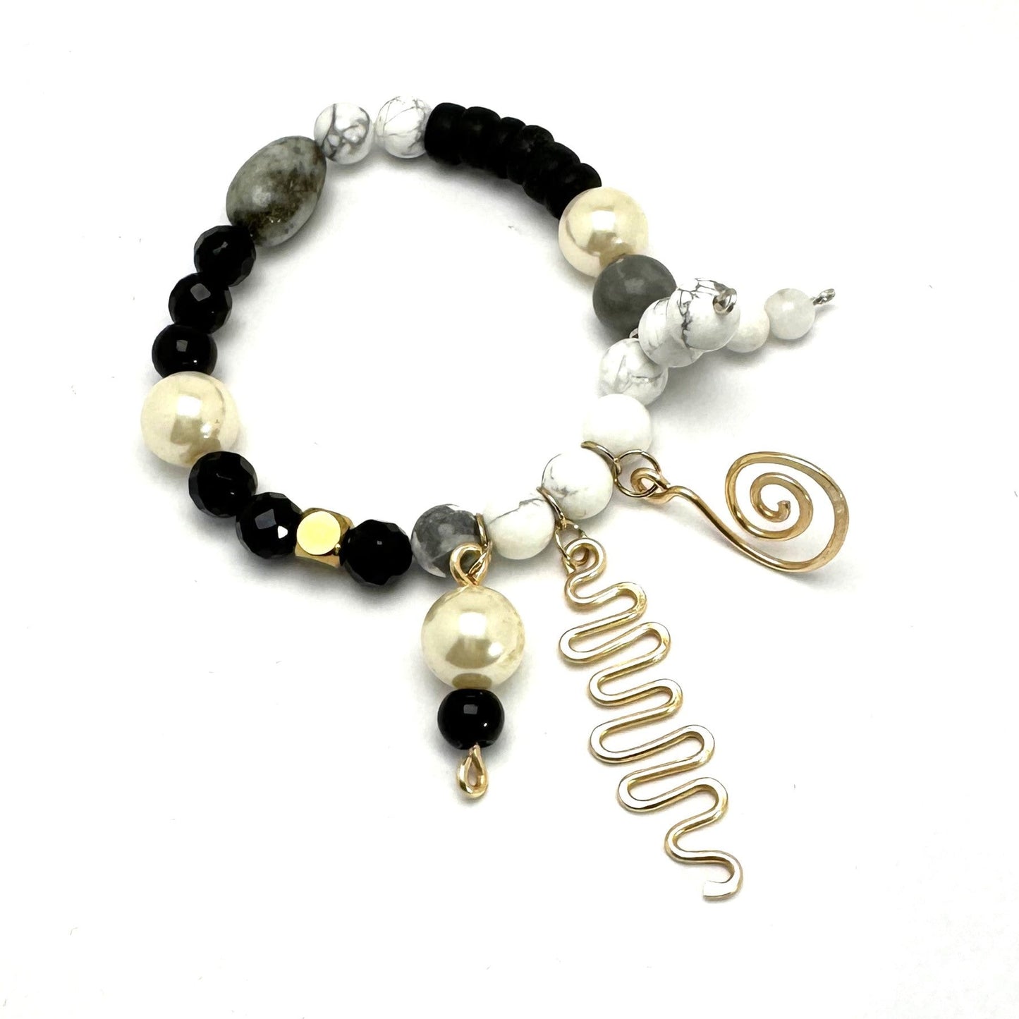 Downtown Fusion - Mixed Bead Bracelet with Charms