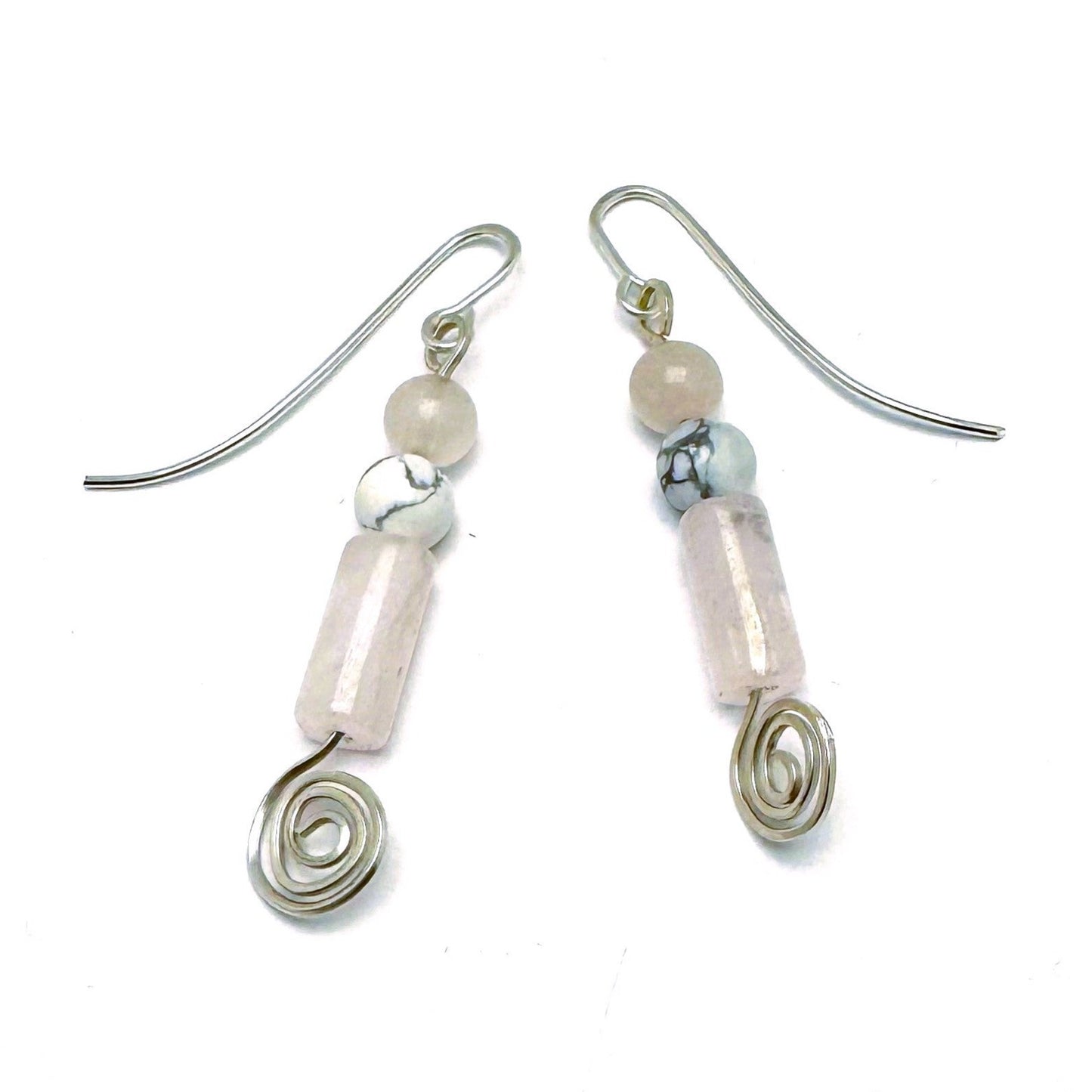 Heart and Soul Collection - Drop Earrings with Rose Quartz