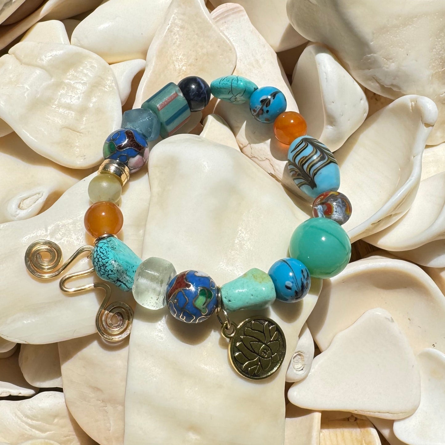 Urban Beachcomber Collection - Boho Chic Bracelet with Mixed Stones