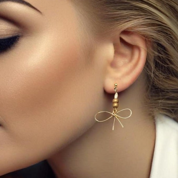 Downtown Fusion Collection - Drop Bow earrings