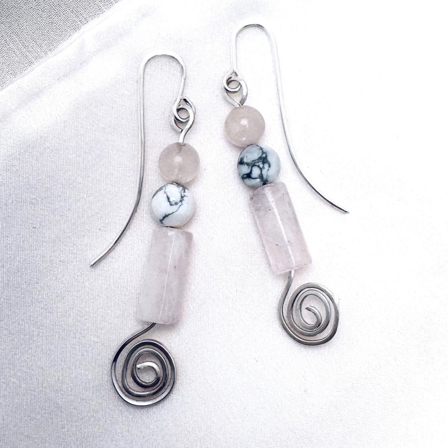 Heart and Soul Collection - Drop Earrings with Rose Quartz