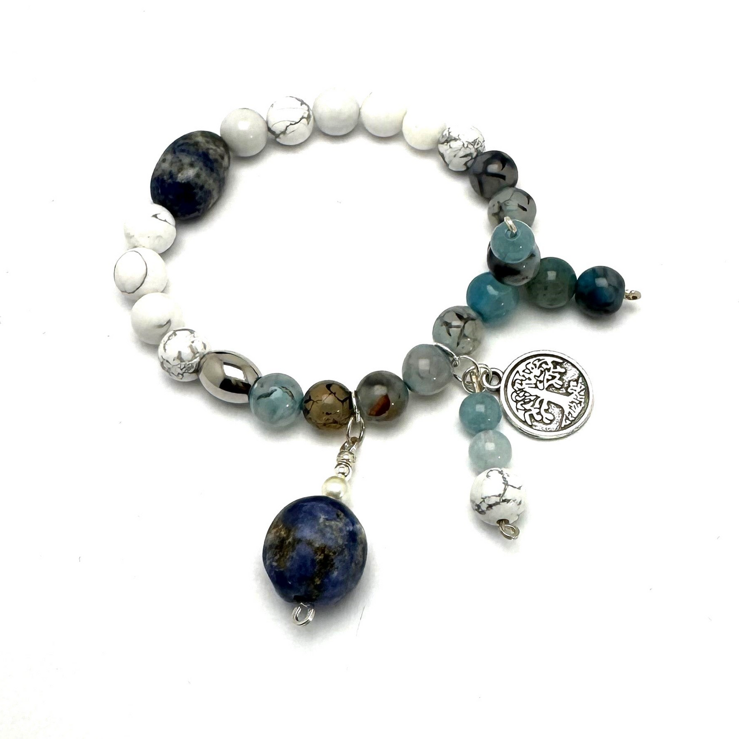 Urban Beachcomber Collection - Mixed Bead Bracelet with Charms
