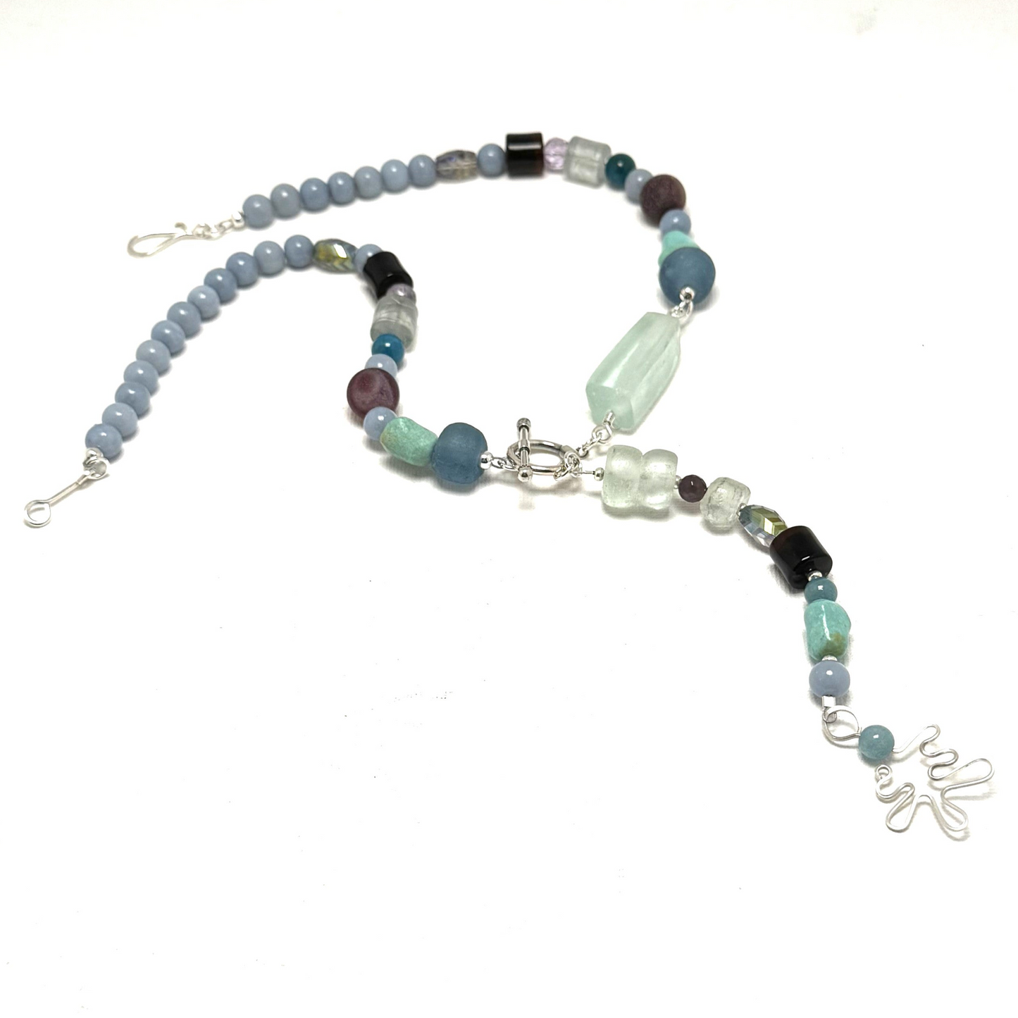 Urban Beachcomber- Y-Necklace with Mixed Stones