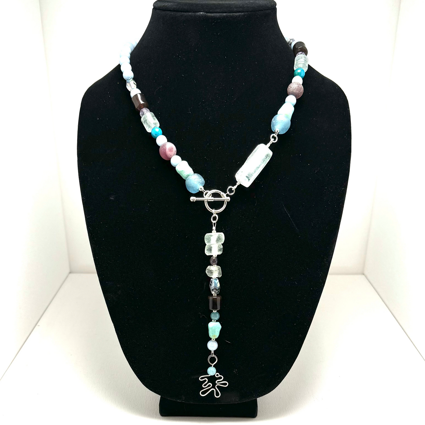 Urban Beachcomber- Y-Necklace with Mixed Stones