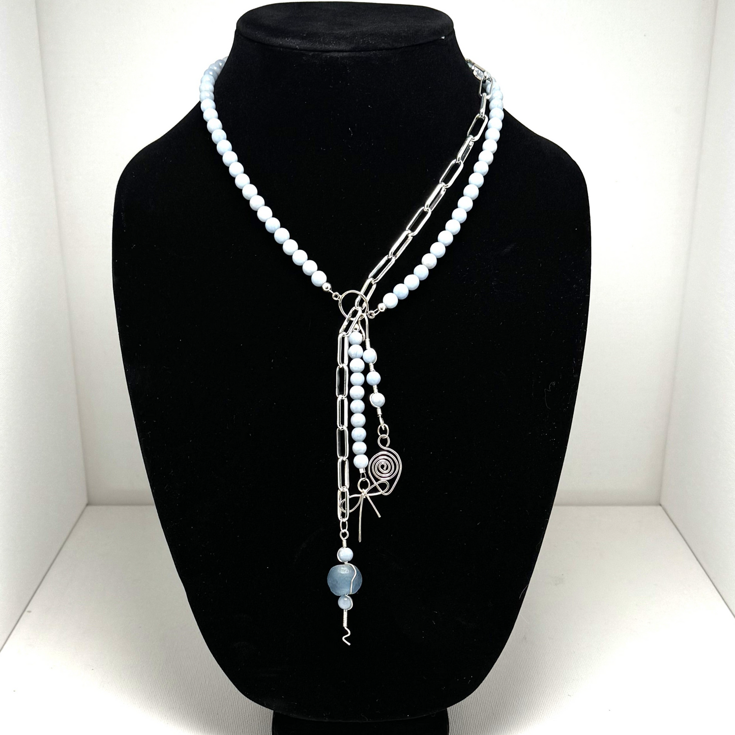 Downtown Fusion - Y-Necklace with Angelite