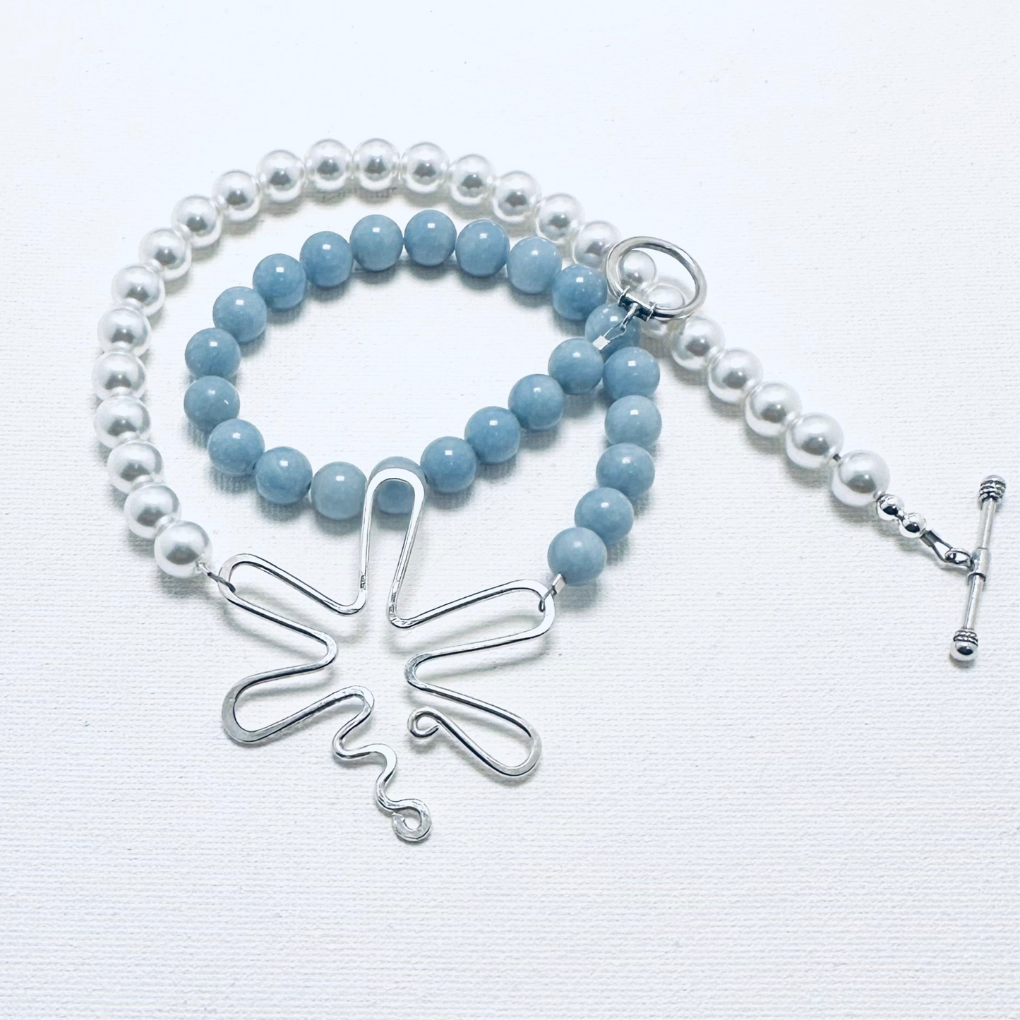 Urban Beachcomber Collection - Pearl and Angelite Necklace