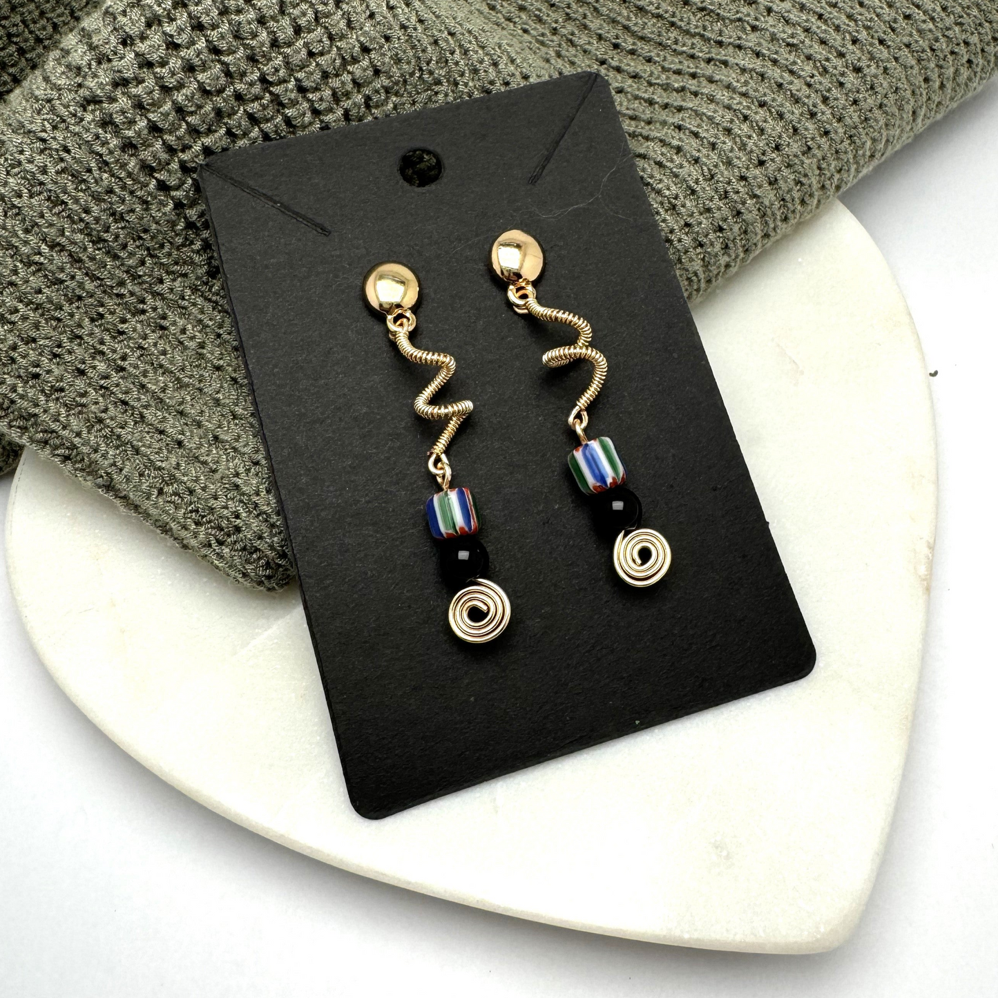 Downtown Fusion Collection - Drop Earring with Mixed Beads