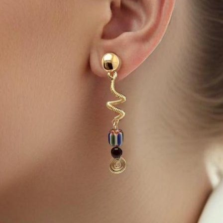 Downtown Fusion Collection - Drop Earring with Mixed Beads