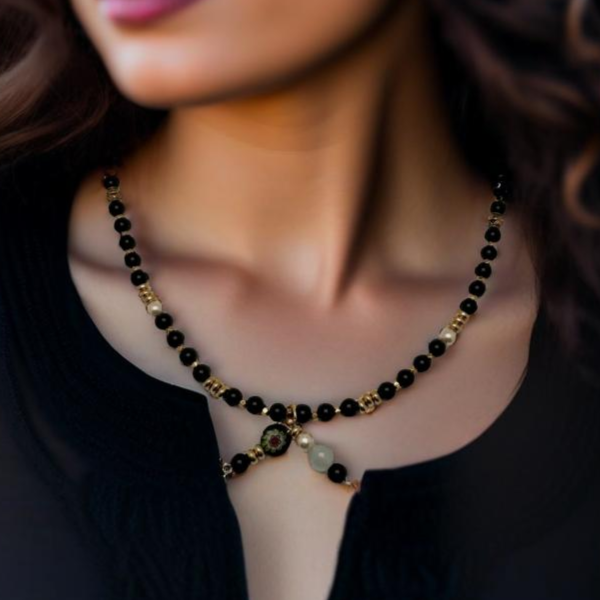 City Soul Necklace – Garnet, Agate & Decorative Glass Beads