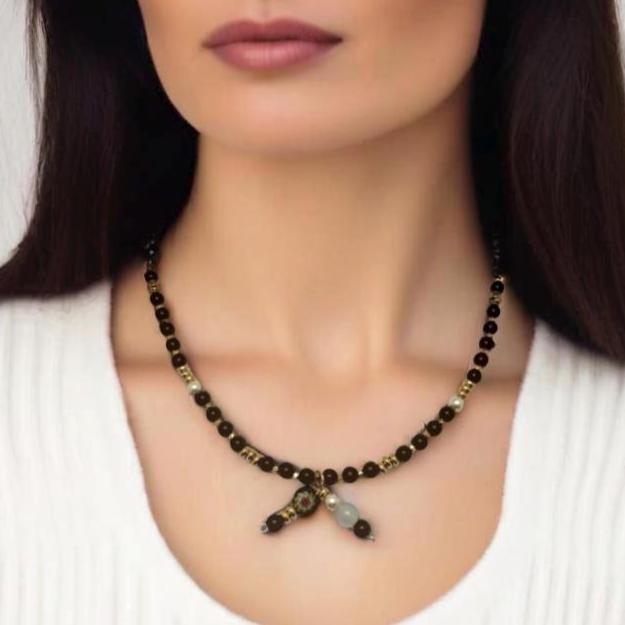City Soul Necklace – Garnet, Agate & Decorative Glass Beads