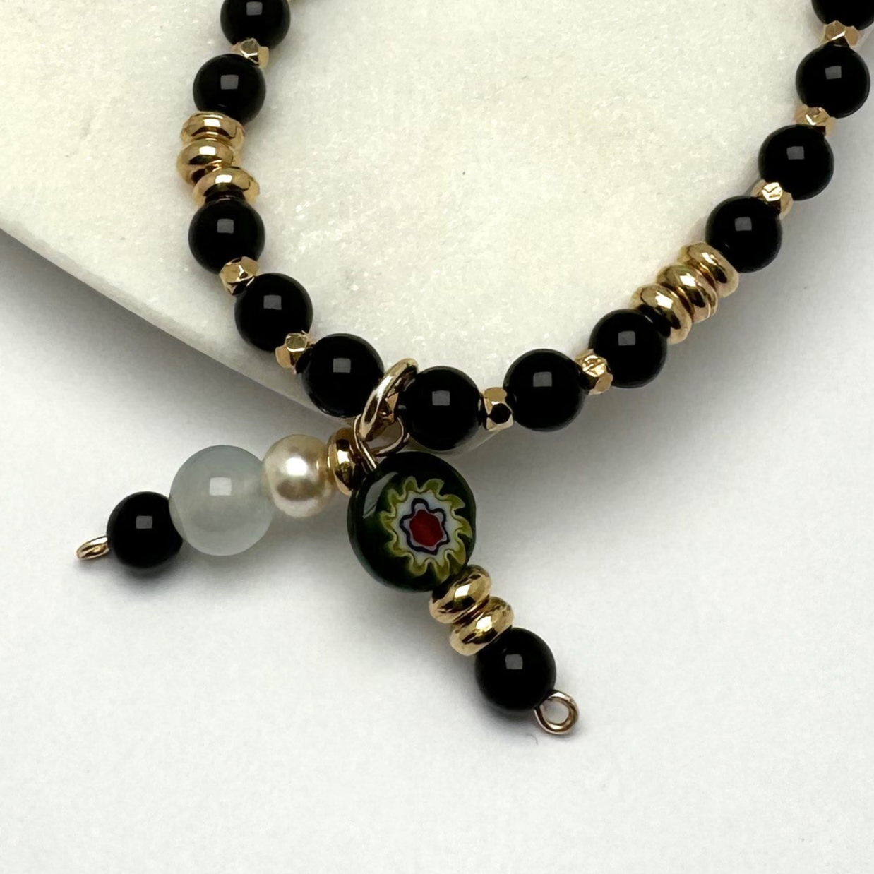 City Soul Necklace – Garnet, Agate & Decorative Glass Beads