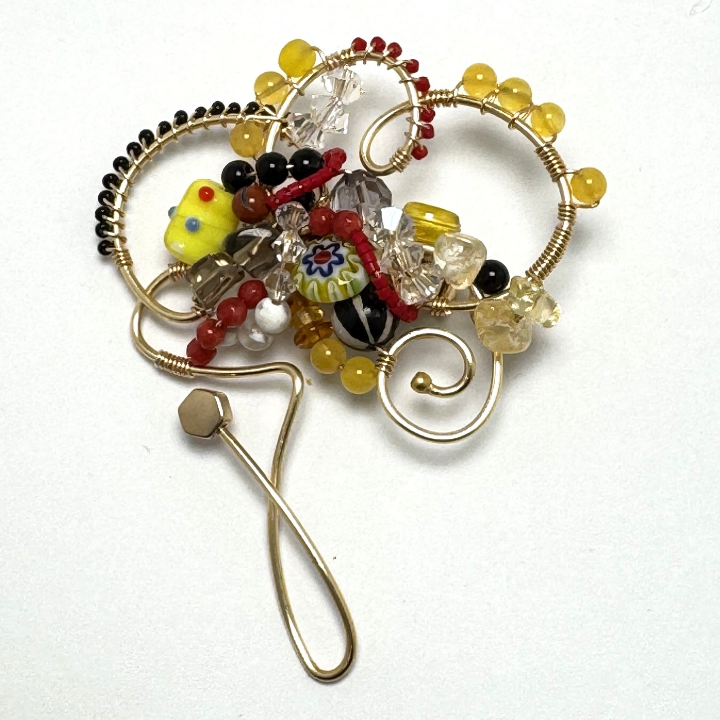 Bloom Pin – Handmade Floral Brooch with Semi-Precious Stones | Lacey & Bohème