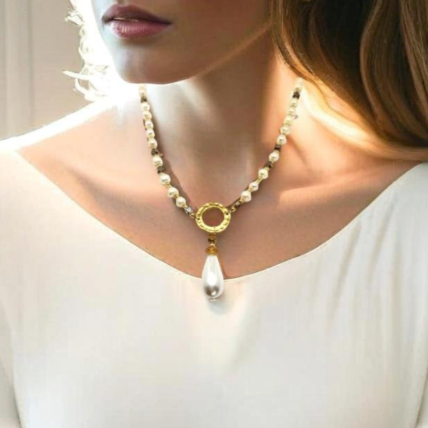 Downtown Fusion Collection - Pearl Drop Necklace