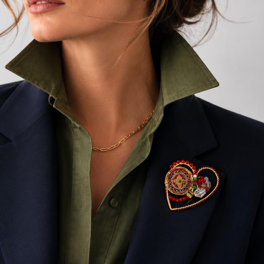 Heart Brooch - Weekend in Paris