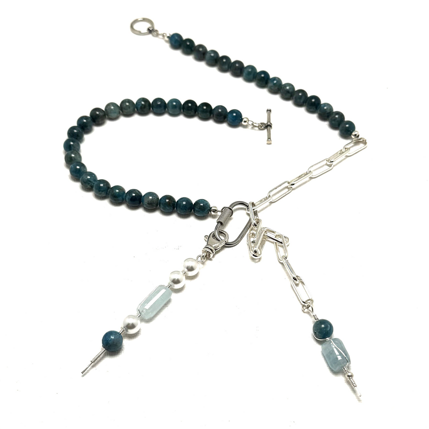 Downtown Fusion -  Necklace with Blue Apatite and Aquamarine