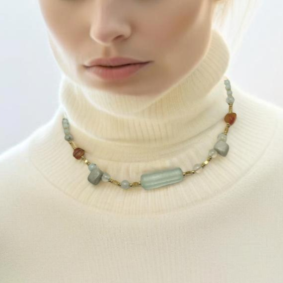 Soft Radiance Necklace – Quartz, Aventurine & Carnelian