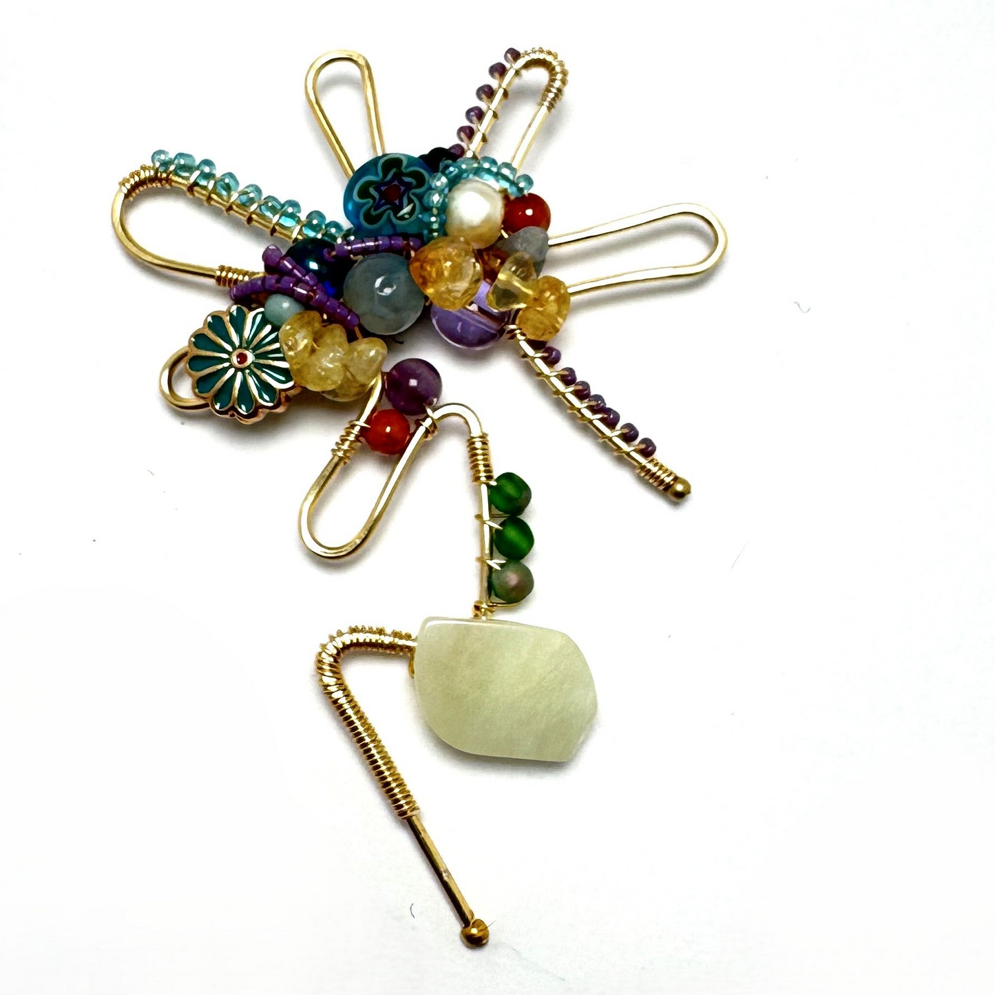 Bloom Pin – Handmade Sculptural Brooch with Semi-Precious Stones | Lacey & Bohème