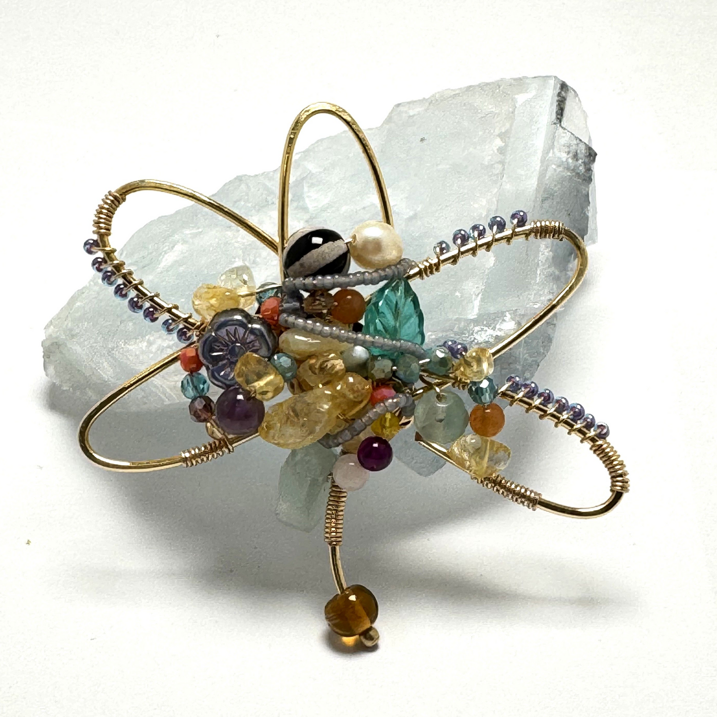 Bloom Pin – Handmade Floral Brooch with Semi-Precious Stones | Lacey & Bohème