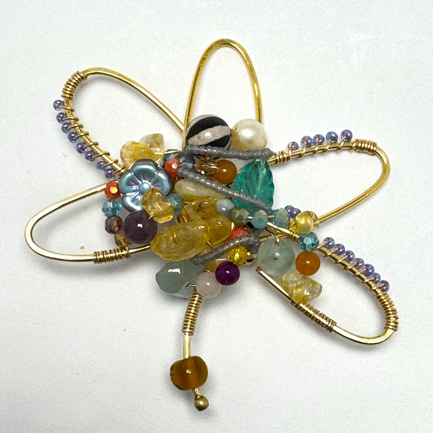 Bloom Pin – Handmade Floral Brooch with Semi-Precious Stones | Lacey & Bohème