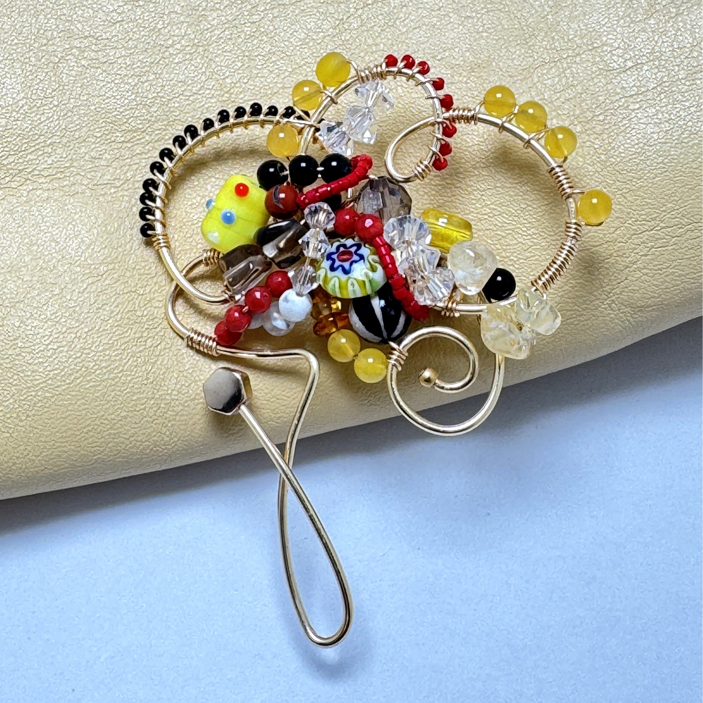 Bloom Pin – Handmade Floral Brooch with Semi-Precious Stones | Lacey & Bohème