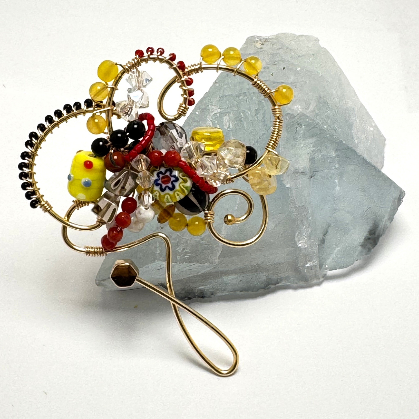 Bloom Pin – Handmade Floral Brooch with Semi-Precious Stones | Lacey & Bohème