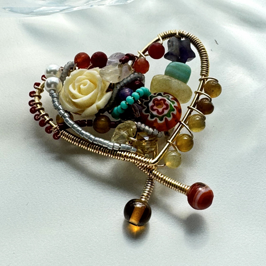 Heart Brooch - Wildflower Heart