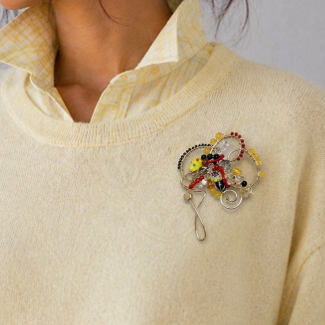 Bloom Pin – Handmade Floral Brooch with Semi-Precious Stones | Lacey & Bohème